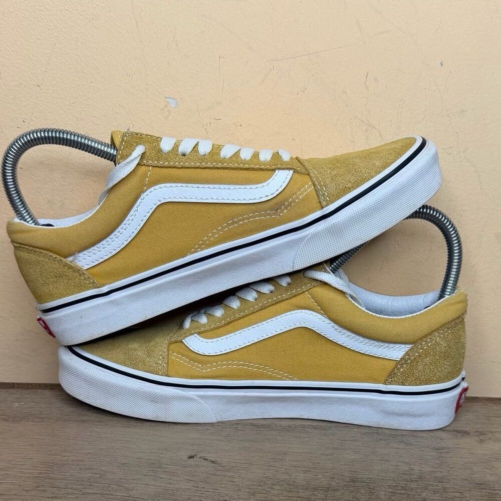 Vans Old Skool Canvas Suede Low Top Sneakers Mustard Yellow shoes 8 Women’s